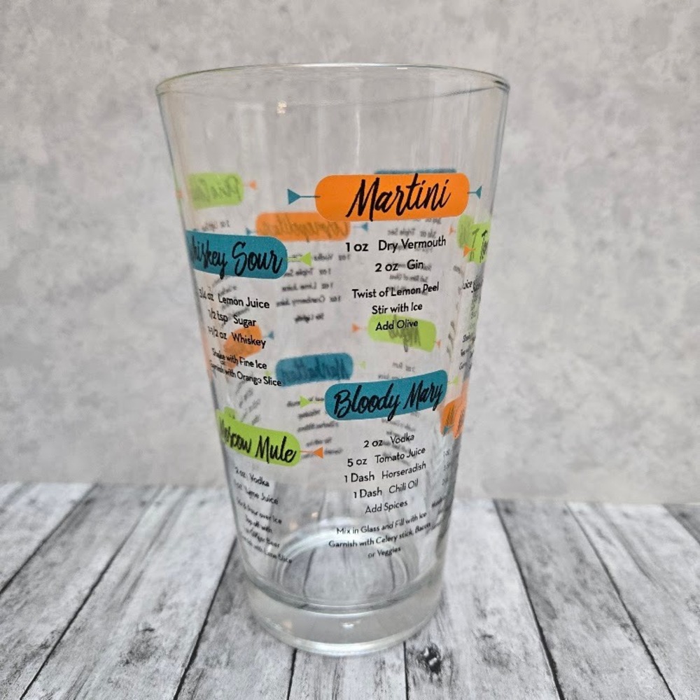 VTG‎ Libby Glass Cocktail Recipe Glass Colorful MCM